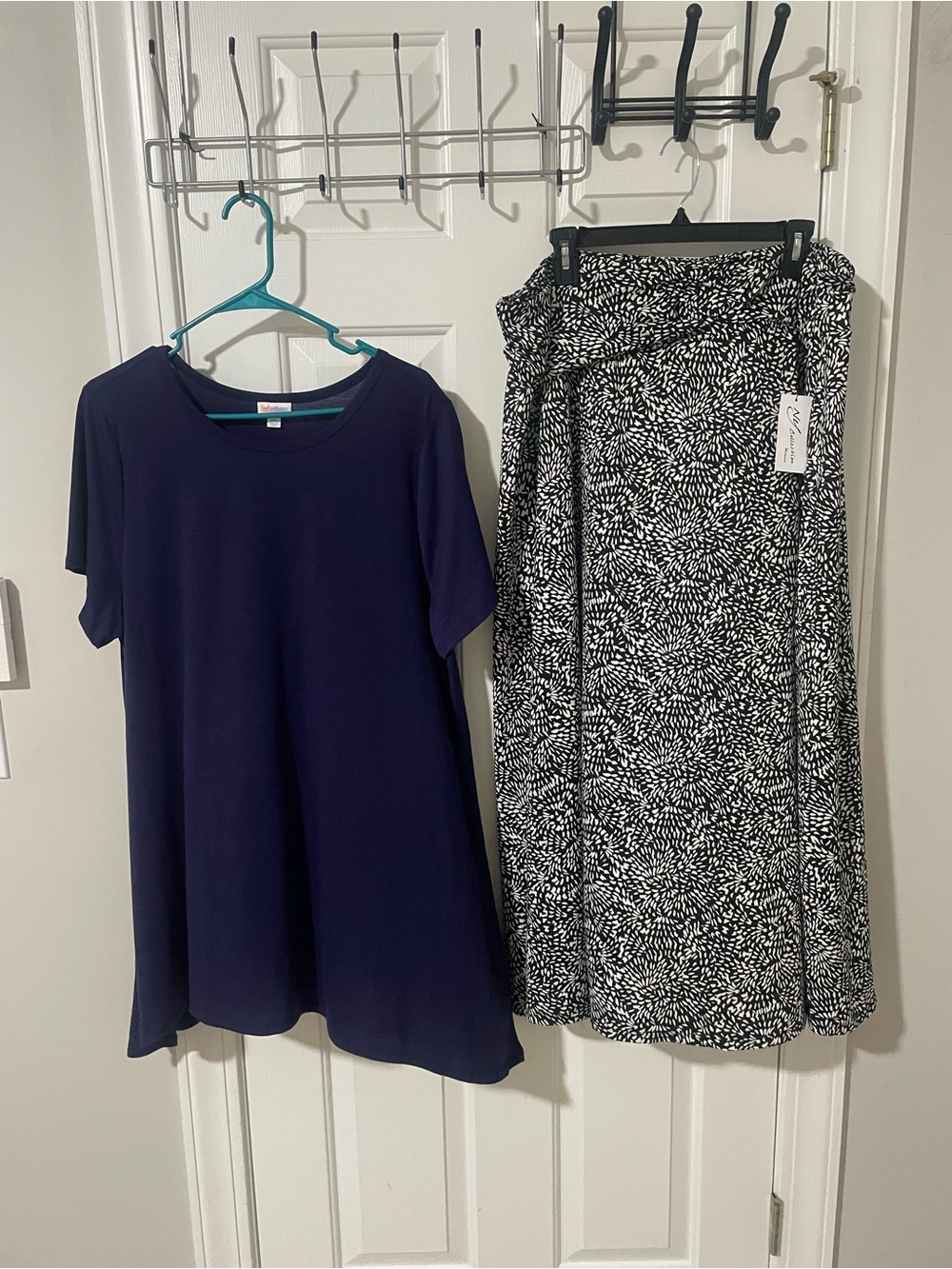 Black & White Printed A-Line Skirt 2x lularoe tunic 2x